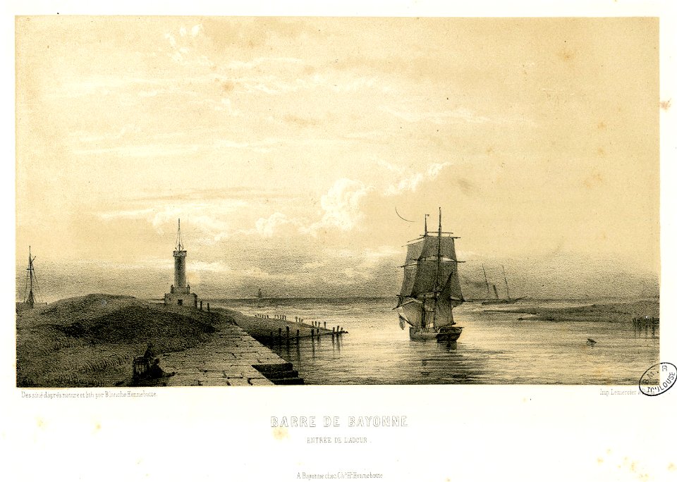 Barre de Bayonne - Entrée de l'Adour - Fonds Ancely - B315556101 A HENNEBUTTE 1 1 040