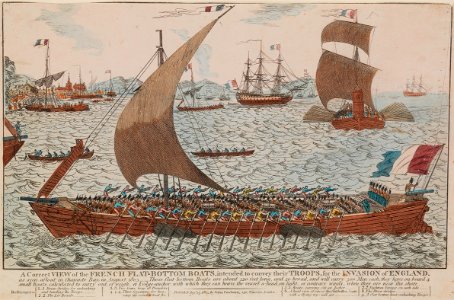 Barque à fond plat pour le projet de débarquement en Angleterre en 1803