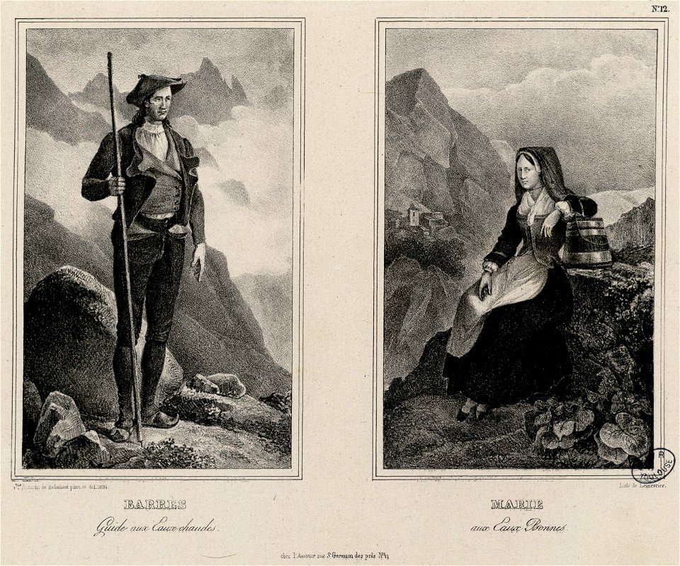 Barrès guide aux Eaux Chaudes - Marie aux Eaux Bonnes - Fonds Ancely - B315556101 A SARAZINDEBELMONT 011