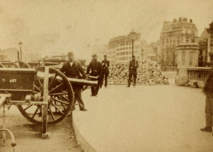 Barricades at Clichy, 1871. Free illustration for personal and commercial use.