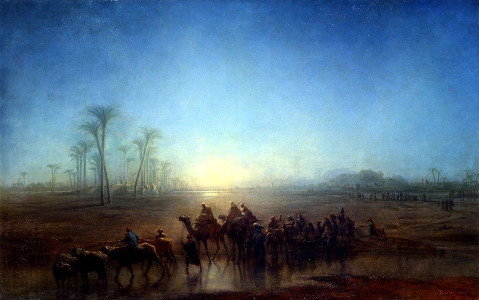 François Pierre Bernard Barry - The Caravan, Egypt (1863)