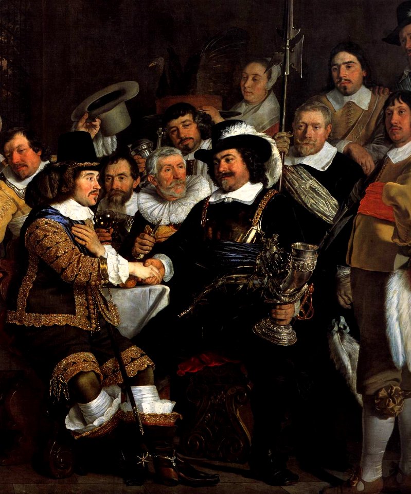 Bartholomeus van der Helst - Celebration of the Peace of Münster, 1648, at the Crossbowmen's Headquarters (detail) - WGA11340
