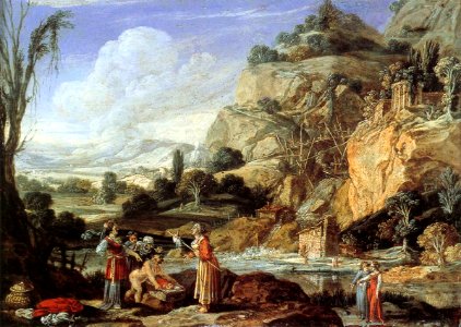 Bartholomeus Breenbergh - Landscape with the Finding of Moses - WGA03155