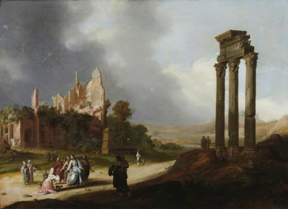 Bartholomeus Breenbergh (1598-1657) - Classical Ruins with Christ and the Woman of Samaria - 1139802 - National Trust