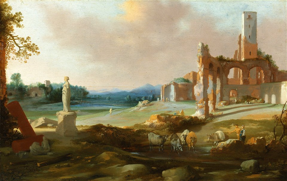 Bartholomeus breenbergh a landscape with classical ruins 053212)