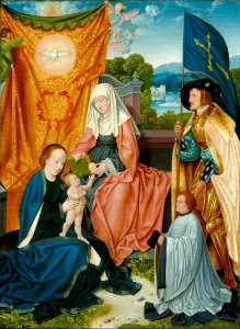 Bartel Bruyn, the elder - Virgin and Child with Saint Anne, Saint Gereon, and a Donor - 1933.1063 - Art Institute of Chicago