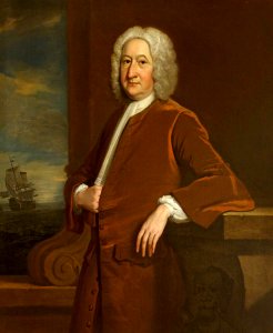 Bartholomew Dandridge (1691-c.1754) (attributed to) - Portrait of an Unknown Member of the Phelips or Napier Families, with a Ship at Sea - 597916 - National Trust