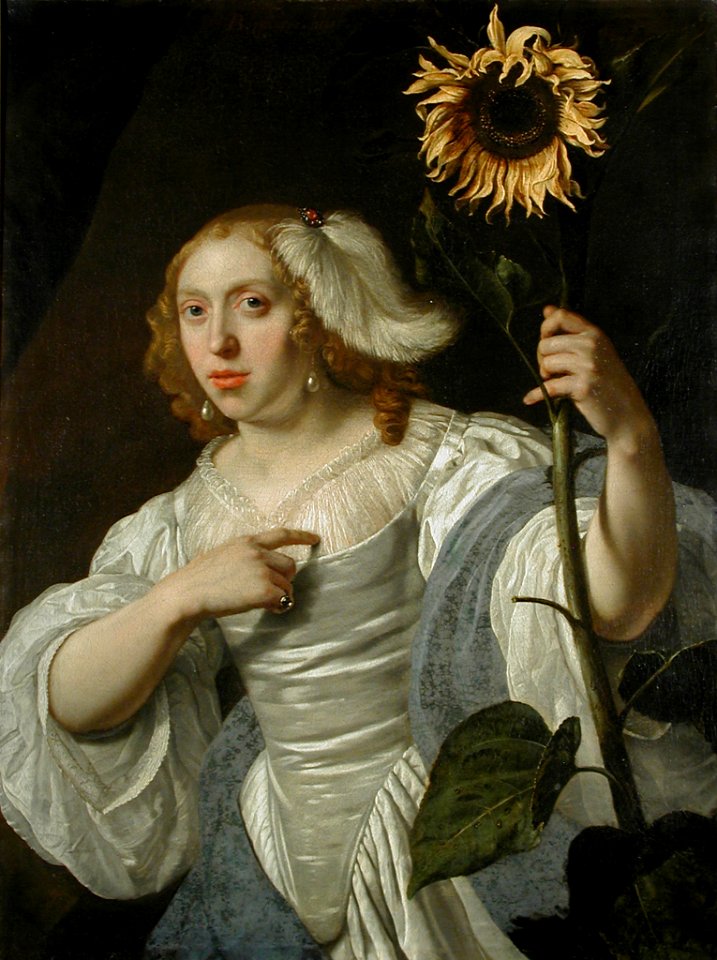 Bartholomeus van der Helst - Portrait of a Lady with a Sunflower