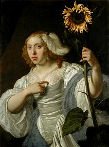 Bartholomeus van der Helst - Portrait of a Lady with a Sunflower