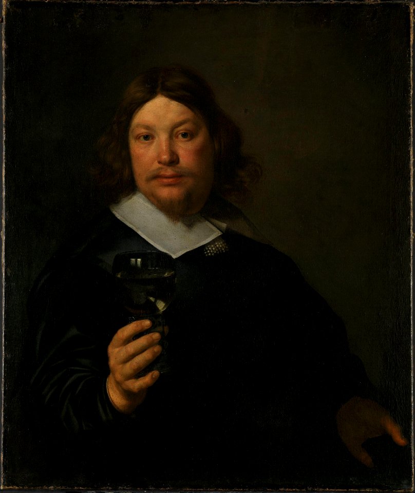 Bartholomeus van der Helst - Man holding a Glass of Wine - NG.M.00088 - National Museum of Art, Architecture and Design