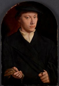 Bartholomäus Bruyn d. Ä. - Bildnis eines jungen Mannes mit Handschuhen - GG 855 - Kunsthistorisches Museum