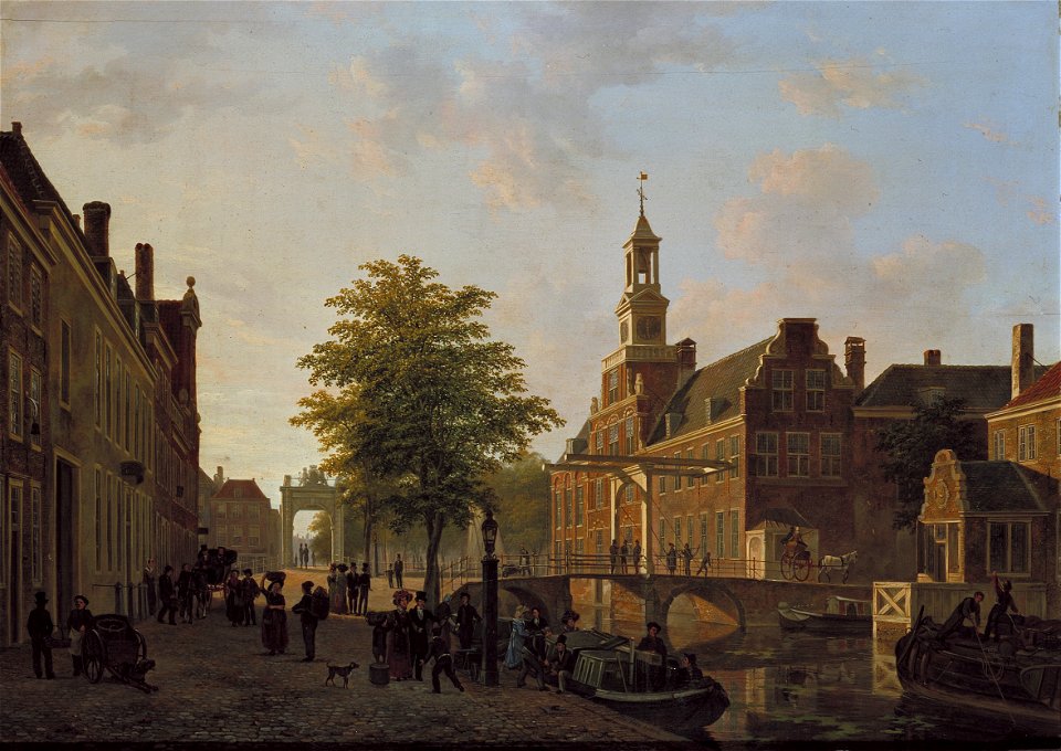 Bartholomeus Johannes van Hove, Gezicht op het Oude Vrouwen- en Kinderhuis aan het Zieken, ca. 1830