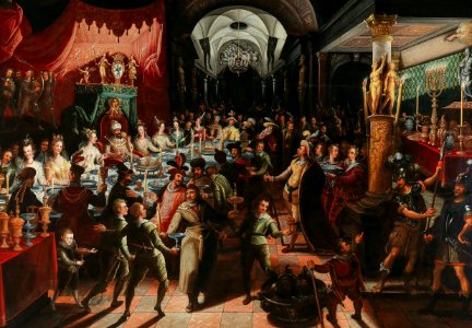 Bartholomäus Strobel dJ (attr) Festmahl des Belsazar