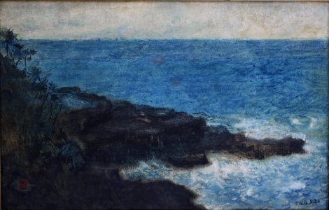 Charles W Bartlett's watercolor and ink 'Hana Maui Coast', 1920