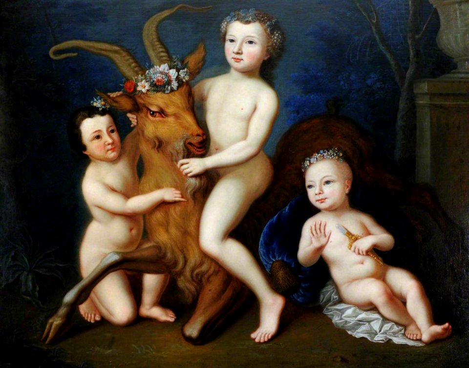 Barthélemy Guillibaud (1687-c.1742) - Three d'Hervart Children, as the Infant Bacchus and Attendants, with a Goat - 960081 - National Trust