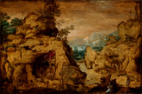 Bartholomäus Spranger - Gebirgslandschaft mit Einsiedler - 2449 - Staatliche Kunsthalle Karlsruhe