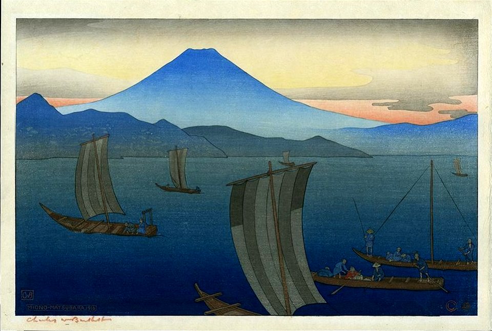 Miono - Matsubara by Charles W. Bartlett, 1916, woodblock
