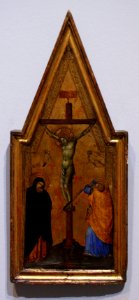 Bartolomeo Bulgarini - Le Christ en croix entre la Vierge et Saint Jean. Free illustration for personal and commercial use.