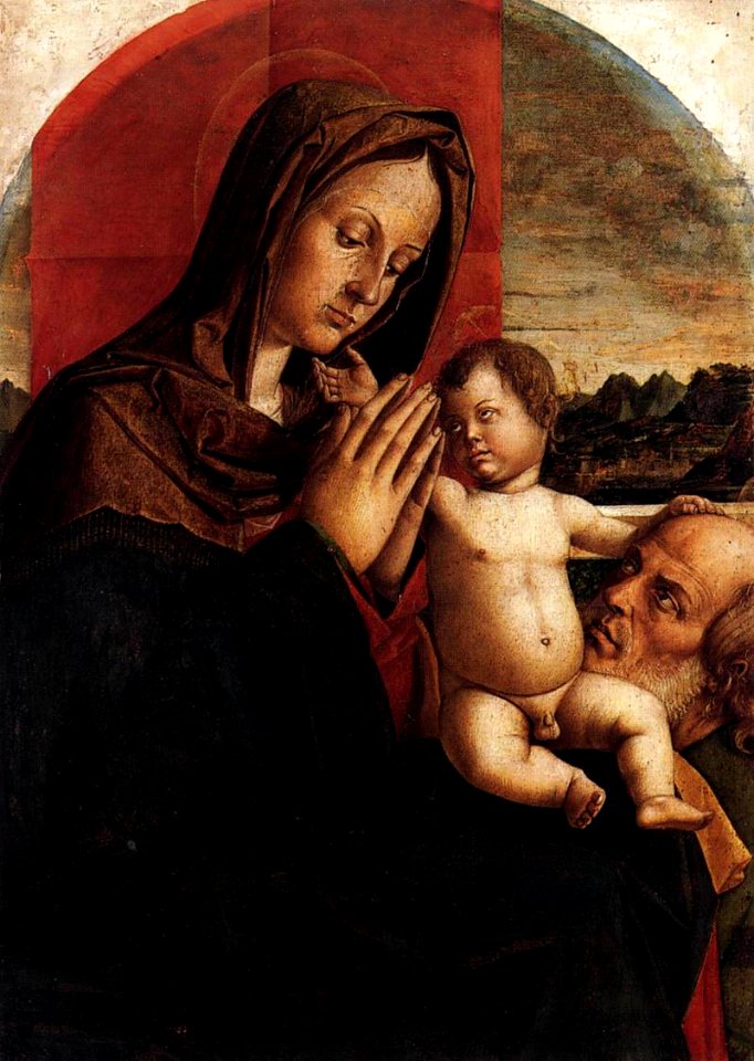 Bartolomeo Montagna - Madonna and Child with St Joseph - WGA16153