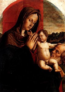 Bartolomeo Montagna - Madonna and Child with St Joseph - WGA16153