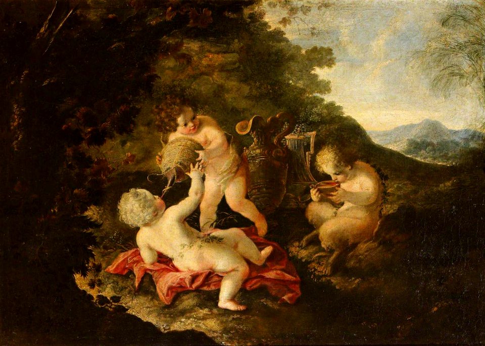 Bartolomeo Guidobono (1654-1709) (possibly) - Two Putti and a Baby Satyr - 608958 - National Trust