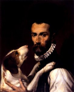 Bartolomeo Passerotti - Portrait of a Man with a Dog - WGA17075. Free illustration for personal and commercial use.