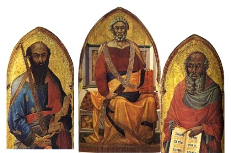 Bartolomeo Bulgarini. The Sestano Altarpiece. before 1350. Pinacoteca Nazionale, Siena. Free illustration for personal and commercial use.