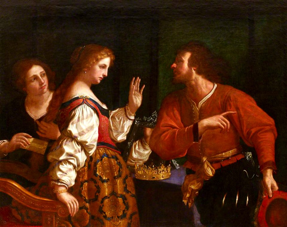 Bartolomeo Gennari (1594-1661) (possibly) - Queen Semiramis, Queen of Assyria (9th C BC) at Her Toilet, Receiving a Report of the Revolt of Her Troops (after Guercino) - 485058 - National Trust