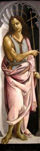 'Saint John the Baptist', tempera on panel painting by Bartolomeo di Giovanni, 1490s, Art Gallery of New South Wales. Free illustration for personal and commercial use.