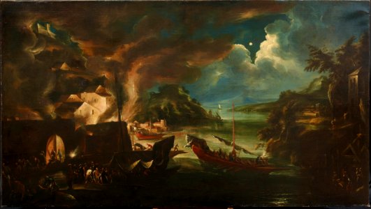 Bartolomeo Pedon Nächtliche Hafenszene