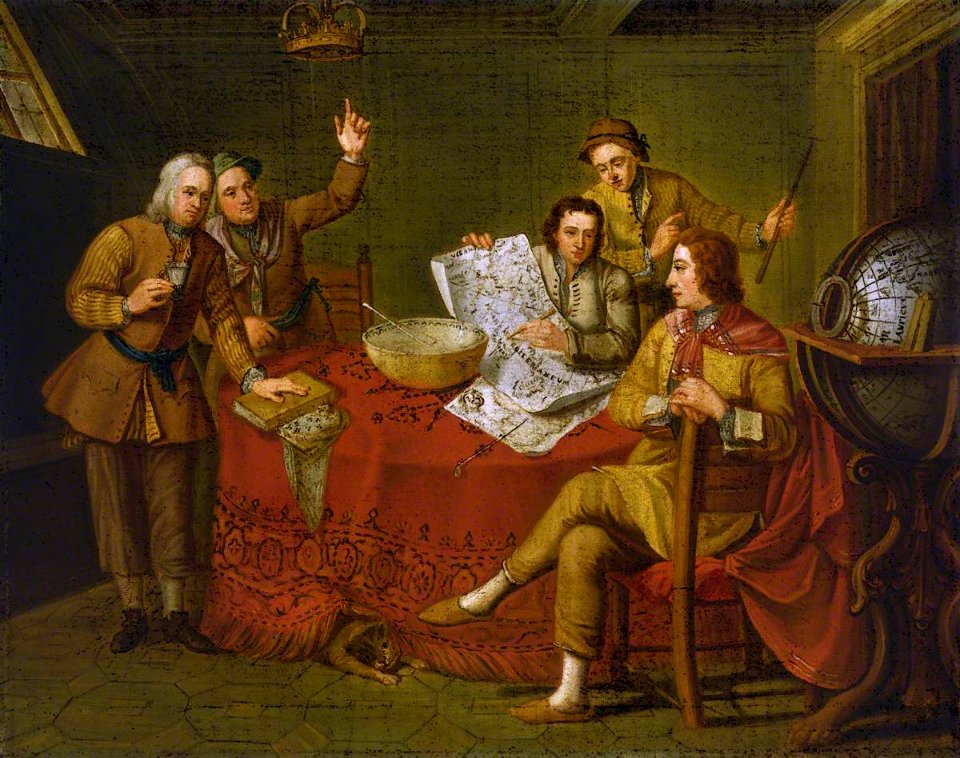 Bartolomeo Nazari (1699-1758) (copy after) - Gustavus Hamilton (1710–1746), 2nd Viscount Boyne, and Friends in a Ship's Cabin - BHC2567 - Royal Museums Greenwich