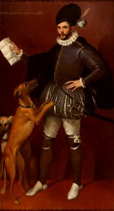 Bartolomeo Passarotti - Portrait of a Cavalier with his Hunting Dogs - 62.064 - Rhode Island School of Design Museum
