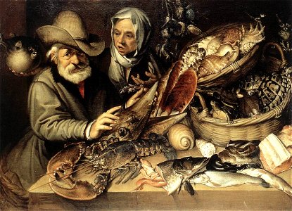 Bartolomeo Passerotti - The Fishmonger's Shop - WGA17072. Free illustration for personal and commercial use.