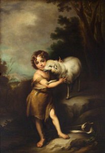 Bartolomé Esteban Murillo (1617-1682) (after) - The Infant John the Baptist with a Lamb - 1401185 - National Trust. Free illustration for personal and commercial use.