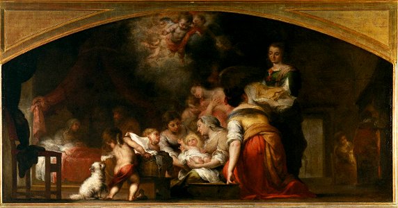Bartolomé Esteban Perez Murillo - Birth of the Virgin - WGA16372. Free illustration for personal and commercial use.