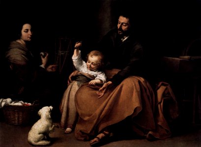 Bartolomé Esteban Perez Murillo - The Holy Family with a Bird - WGA16356