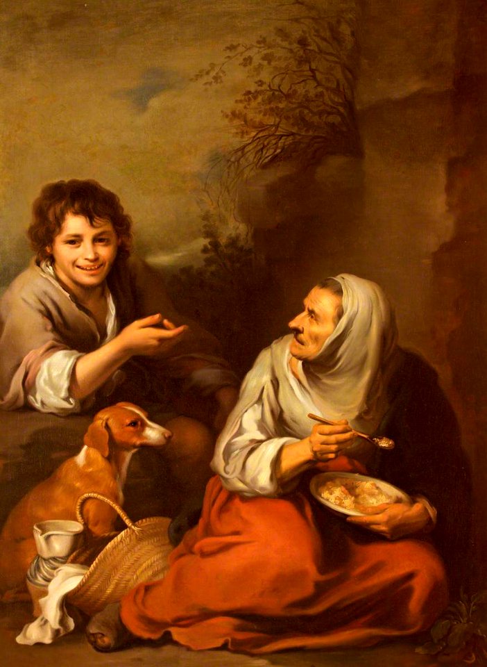 Bartolomé Esteban Murillo (1617-1682) (after) - An Urchin Mocking an Old Woman Eating Migas - 453755 - National Trust