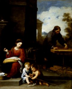 Bartolomé Esteban Perez Murillo - Holy Family with the Infant St John - WGA16368. Free illustration for personal and commercial use.