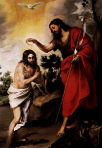 Bartolomé Esteban Perez Murillo - Baptism of Christ - WGA16366. Free illustration for personal and commercial use.
