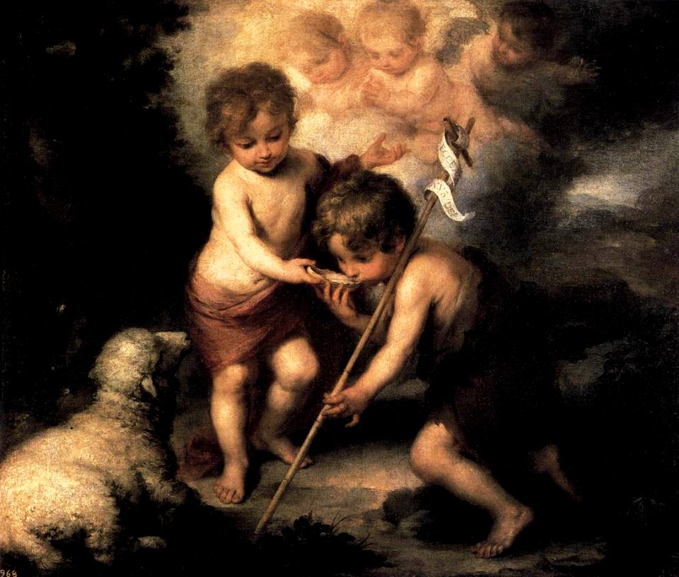 Bartolomé Esteban Perez Murillo - Infant Christ Offering a Drink of Water to St John - WGA16396