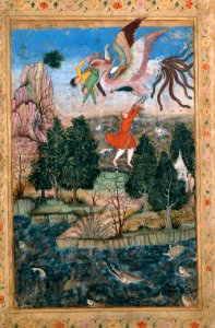 Basawan. The Flight of the Simurgh. ca. 1590, Sadruddin Aga Khan Collection