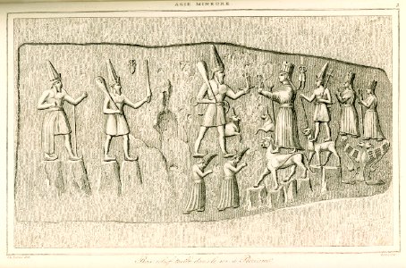 Bas-relief taillé dans le roc à Pterium - Texier Charles Félix Marie - 1882