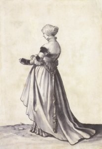Basel Woman Turned to the Left, Costume Study by Hans Holbein the Younger
