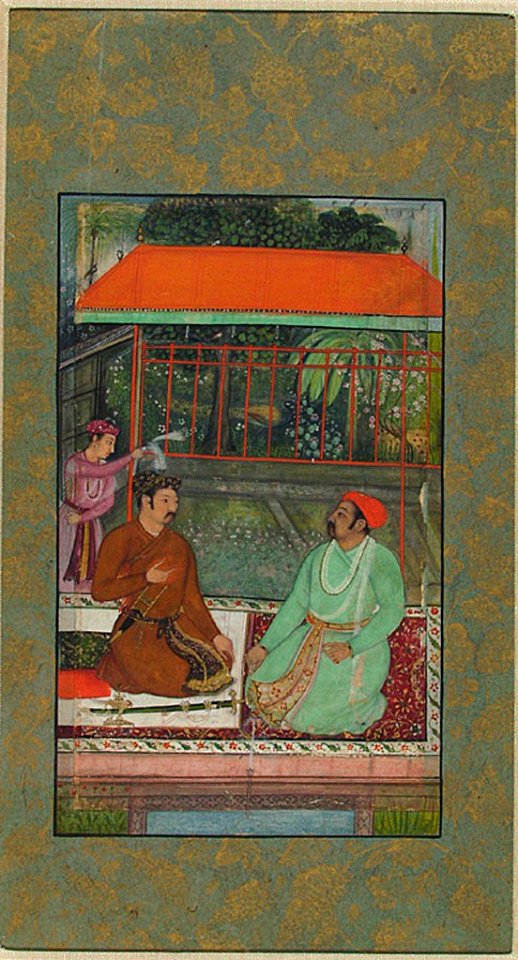 Basawan - A Mughal and a Rajput Converse at Dusk - 1999.295 - Harvard Art Museums