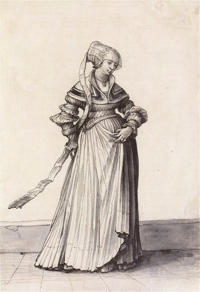 Basel Woman Turned to the Right, Costume Study by Hans Holbein the Younger