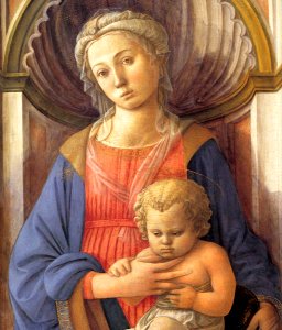 Fra Filippo Lippi - Madonna and Child (detail) - WGA13195. Free illustration for personal and commercial use.