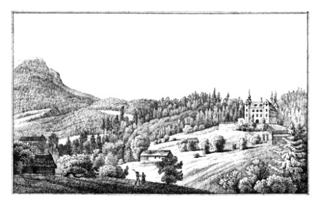 142 Schloss Kainberg, Kumberg - J.F.Kaiser Lithografirte Ansichten der Steiermark 1830