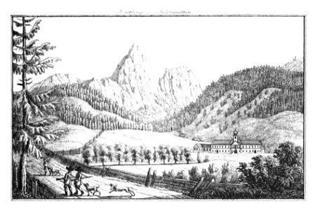 143 Schloss Kaiserau bei Admont - J.F.Kaiser Lithografirte Ansichten der Steiermark 1830