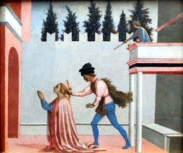 1447 Veneziano Das Martyrium der hl Lucia Gemäldegalerie Kat.Nr. 64 anagoria. Free illustration for personal and commercial use.
