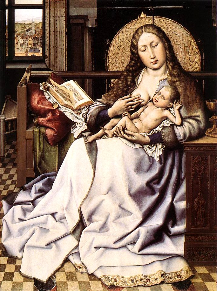 Robert Campin - The Virgin and Child before a Firescreen - WGA14406